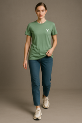 Soft Pistachio Round Neck T-shirt - For Women