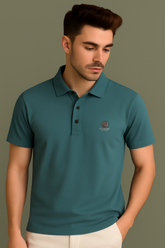 Teal Grey Stitchless Polo - For Men - Premium Ultra soft comfort