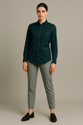 Teal Grey Stitchless Shirt - For Women - Seamless perfection