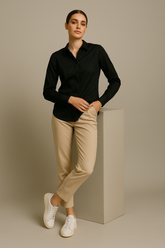 Black Stitchless Shirt - For Women - Seamless perfection