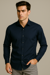 Blue Stitchless Shirt - For Men - Seamless perfection