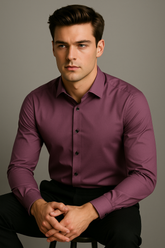 Wine Plum Stitchless Shirt - For Men - Seamless perfection