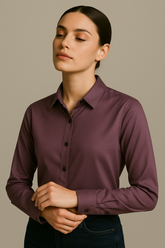 Wine Plum Stitchless Shirt - For Women - Seamless perfection