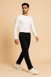 Black Corduroy Cargo Pants - For Men - Convertible Ankle, Loopy Bottom