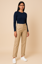 Skin Beige Corduroy Cargo Pants - For Women - Convertible Ankle, Loopy Bottom