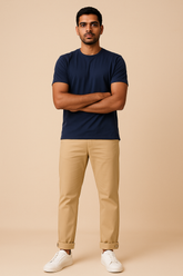 Skin Beige Corduroy Cargo Pants - For Men - Convertible Ankle, Loopy Bottom