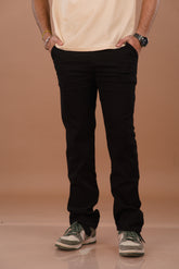 Pure Black Men’s Premium Micro-Corduroy Lifestyle Trousers – Dare & Rise