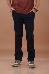 Deep Navy blue Men’s Premium Micro-Corduroy Lifestyle Trousers – Dare & Rise