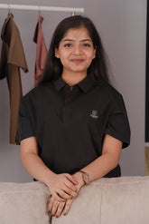 Jet Black Women’s Seamless Tech Polo – Dare & Rise