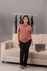 Dusty Rose mauve Women’s Seamless Stitchless Tech Polo – Dare & Rise