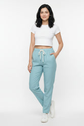 Aqua Blue Women’s Smart-Tech Lifestyle Trousers – Dare & Rise
