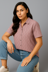 Mauve Comfort Flex Wave Shirt - For Women
