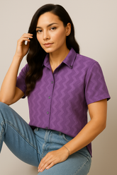 Lavender Comfort Flex Wave Shirt - For Women