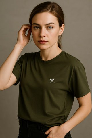 Olive Edge Round Neck T-shirt - For Women