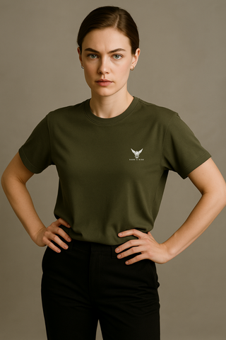 Olive Edge Round Neck T-shirt - For Women