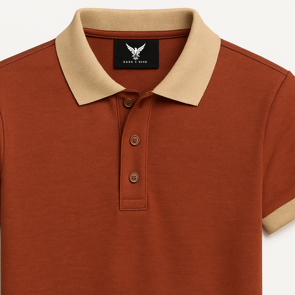 Rust Red Classic Style Timeless Polo - For Women
