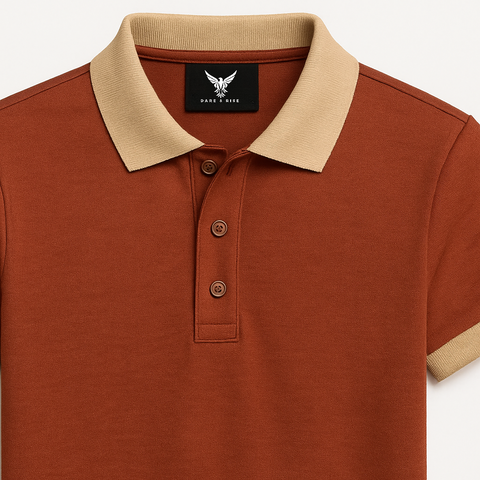 Rust Red Classic Style Timeless Polo - For Women