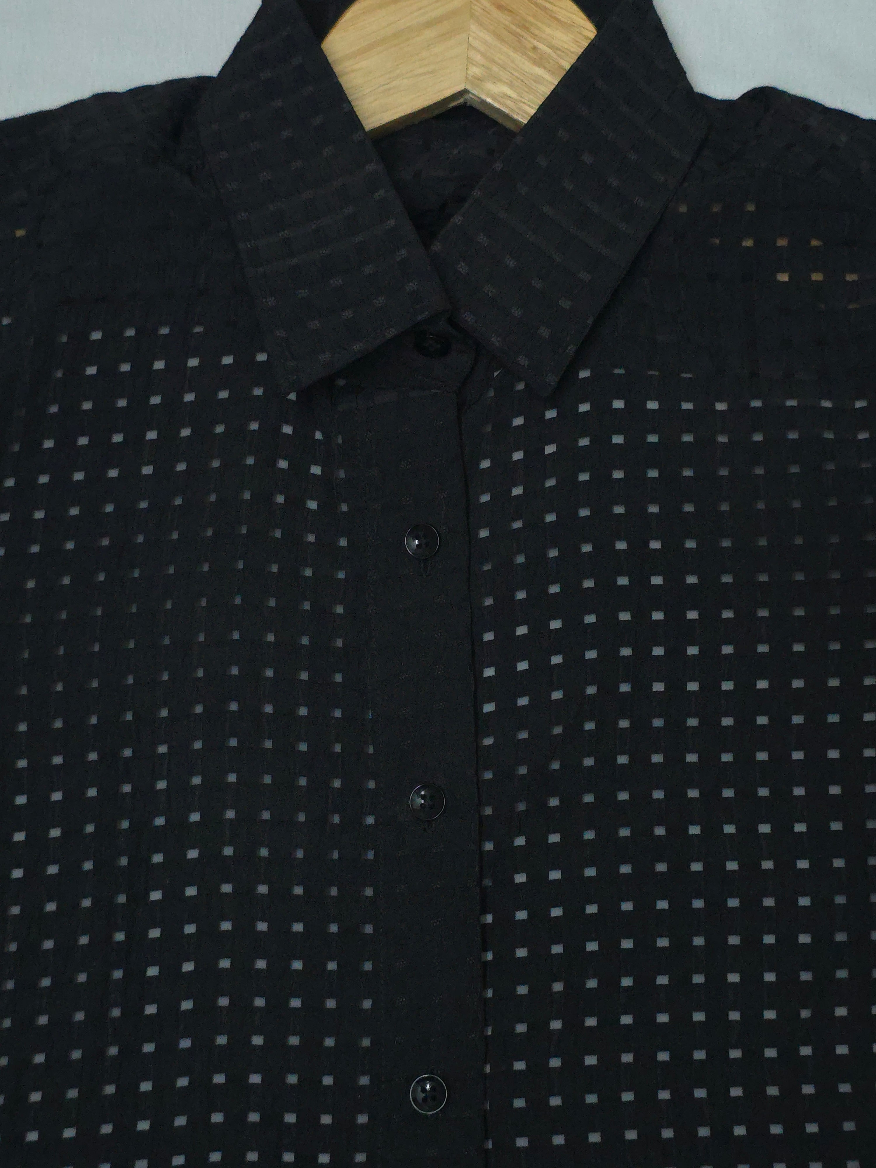 Black Sheer premium Burberry Checks Shirt - For Women