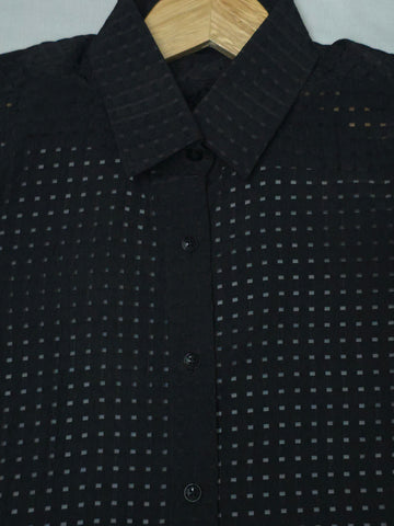 Black Sheer premium Burberry Checks Shirt - For Women