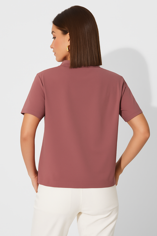 Mauve Pink  Stitchless Polo - For Women - Premium Ultra soft comfort