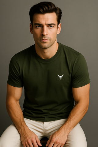Olive Edge Round Neck T-shirt - For Men