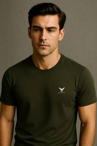 Olive Edge Round Neck T-shirt - For Men
