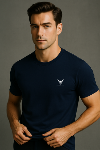 Stormy Navy Round Neck Tshirt - For Men