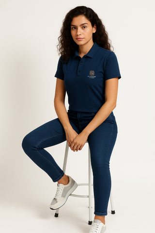 Midnight Blue Stitchless Polo - For Women - Premium Ultra soft comfort
