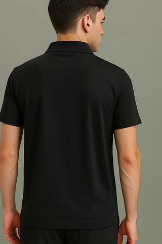 Black Stitchless Polo - For Men - Premium Ultra soft comfort
