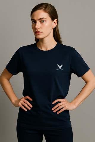 Stormy Navy Round Neck Tshirt - For Women