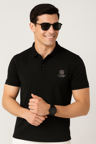 Black Stitchless Polo - For Men - Premium Ultra soft comfort