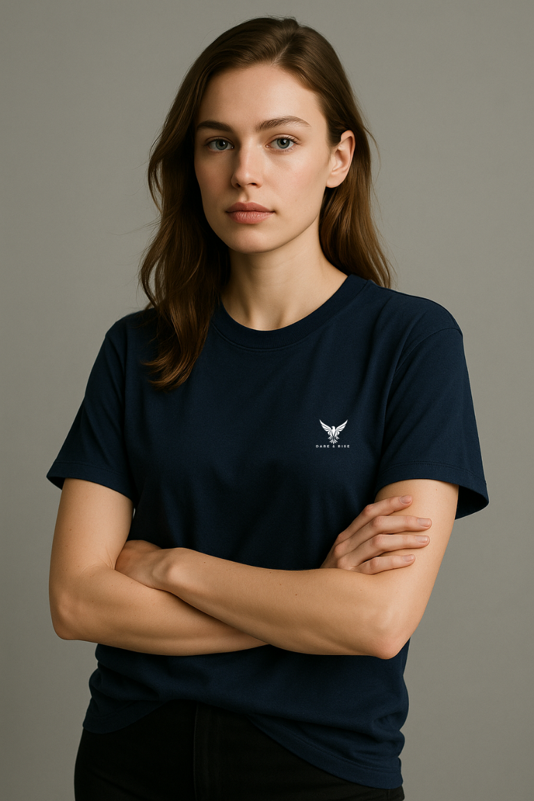 Stormy Navy Round Neck Tshirt - For Women