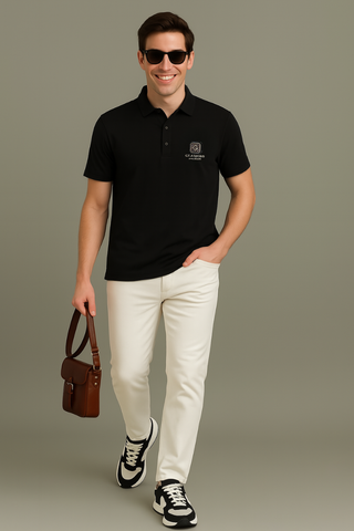 Black Stitchless Polo - For Men - Premium Ultra soft comfort
