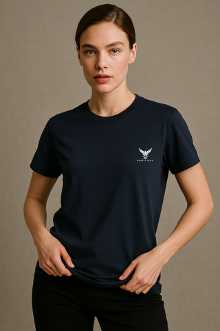 Stormy Navy Round Neck Tshirt - For Women