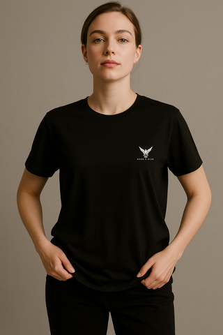 Shadow Black Round Neck Tshirt - For Women