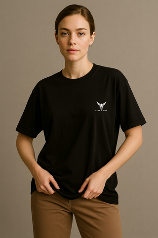 Shadow Black Round Neck Tshirt - For Women