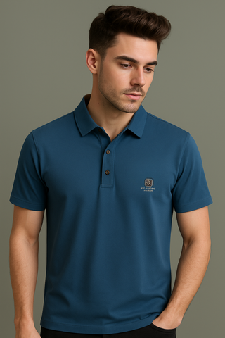 Midnight Blue Stitchless Polo - For Men - Premium Ultra soft comfort