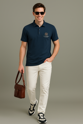Midnight Blue Stitchless Polo - For Men - Premium Ultra soft comfort
