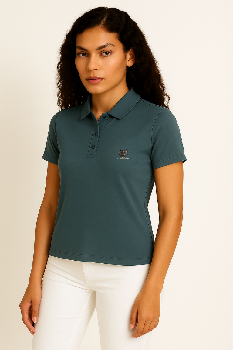 Teal Grey Stitchless Polo - For Women - Premium Ultra soft comfort