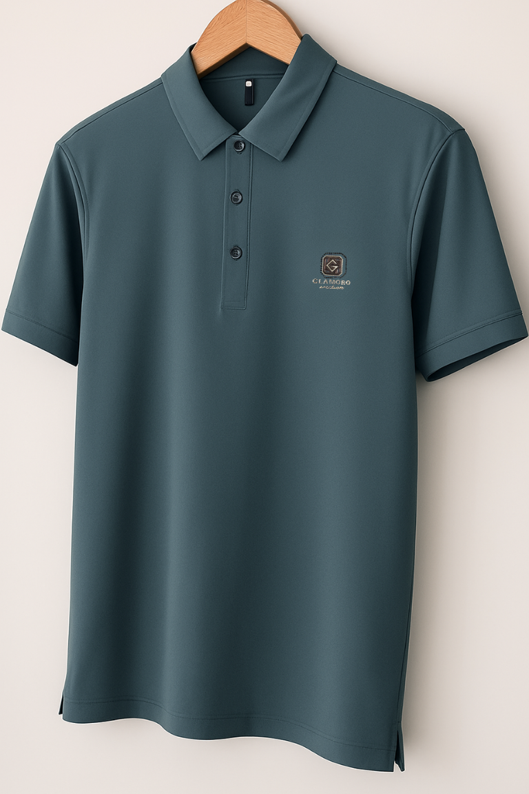 Teal Grey Stitchless Polo - For Men - Premium Ultra soft comfort