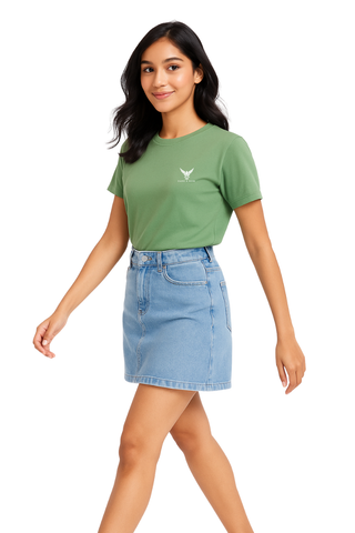 Soft Pistachio Round Neck T-shirt - For Women