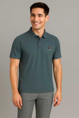 Teal Grey Stitchless Polo - For Men - Premium Ultra soft comfort