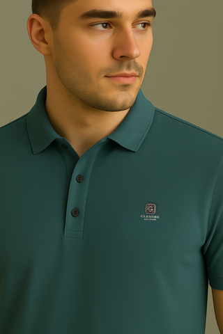 Teal Grey Stitchless Polo - For Men - Premium Ultra soft comfort