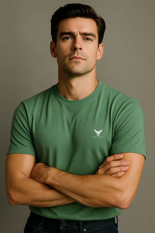 Soft Pistachio Round Neck T-shirt - For Men