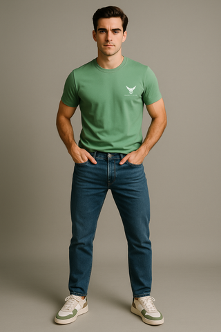 Soft Pistachio Round Neck T-shirt - For Men