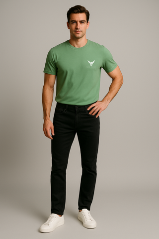 Soft Pistachio Round Neck T-shirt - For Men