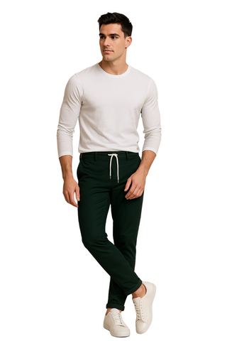 Dark Green Franklin premium cotton Trouser - For Men