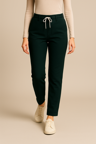 Dark Green Franklin premium cotton Trouser - For Women