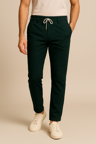 Dark Green Franklin premium cotton Trouser - For Men