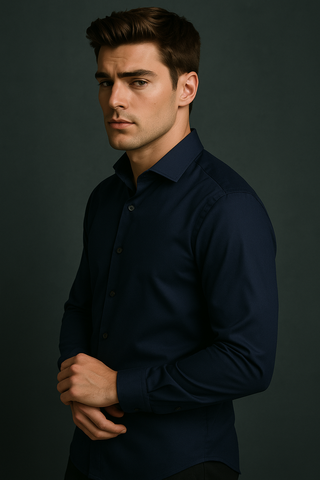 Blue Stitchless Shirt - For Men - Seamless perfection